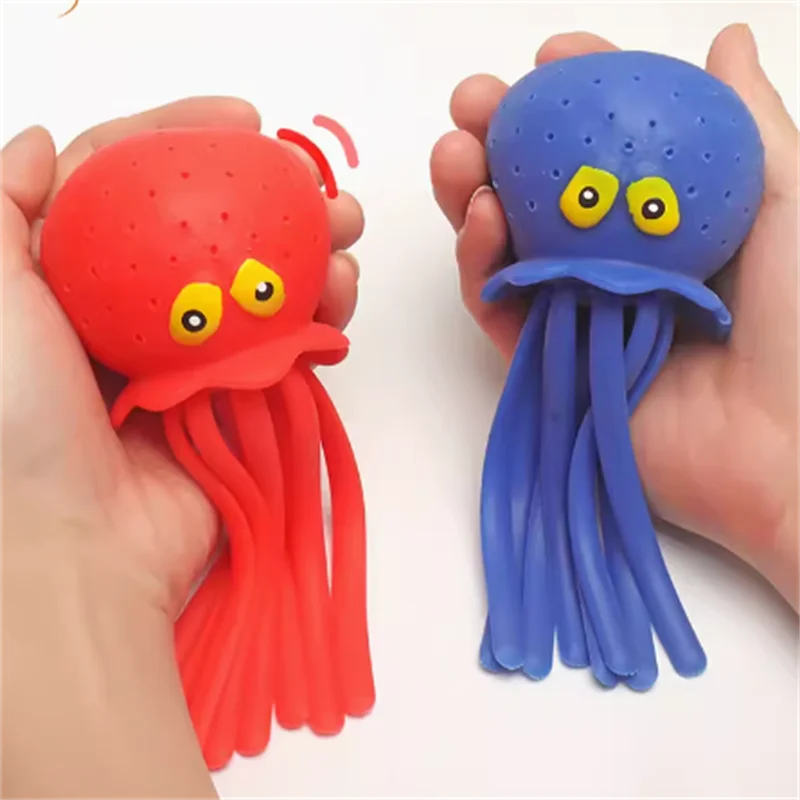 Squeeze Water Octopus Stress Relief Toy Children Bathing Playing With Water Shower Decoration Summer Swimming Gifts For Children