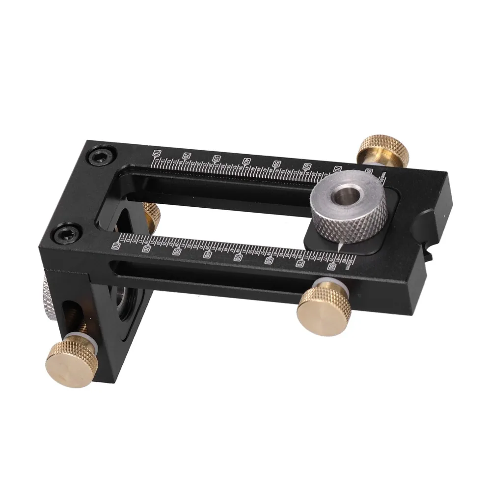 Cross Oblique Flat Head Drill Puncher Locator Graduated Metal Vertical Multi Angle Woodworking Drilling Puncher Adjustable Width