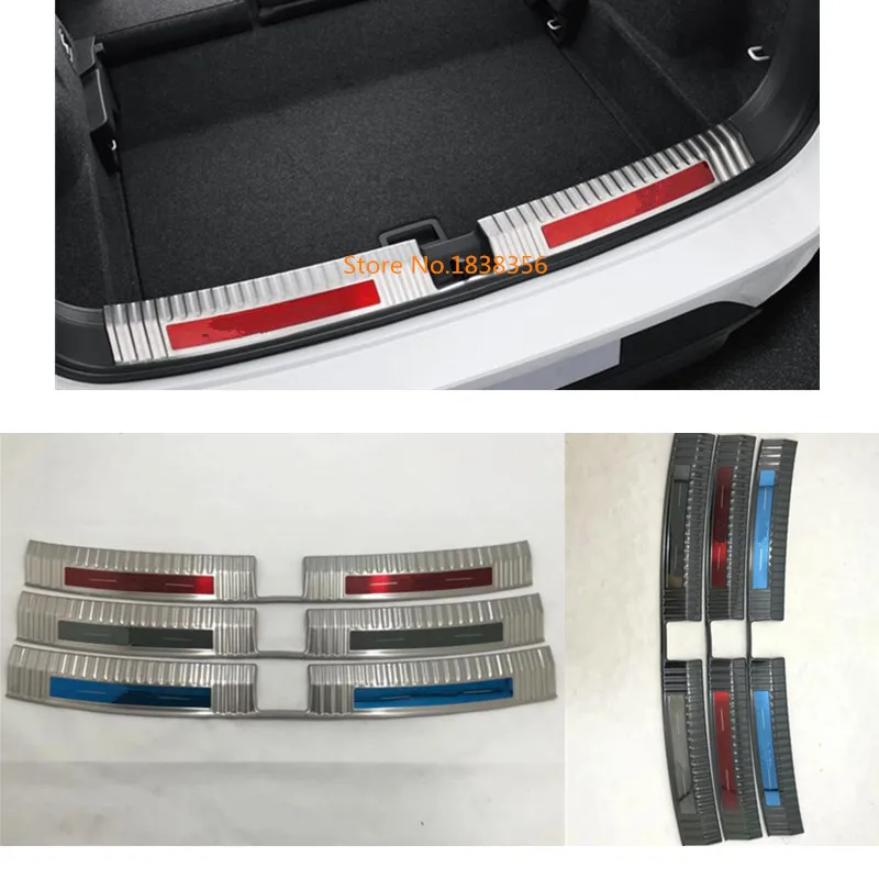 For Volkswagen VW T-ROC TROC 2017 2018 2019 2020 2021 Inner Inside Rear Bumper Trim Stainless Steel Scuff Sill Trunk Plate Pedal