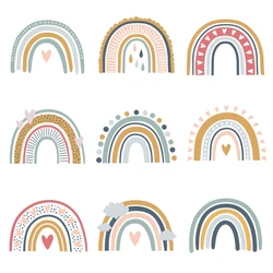 1pc Multi Rainbow Wall Stickers for Baby Bedroom Home Dining Room Door Decals Decor Art PVC Self-adhesive Poster Removable Mural