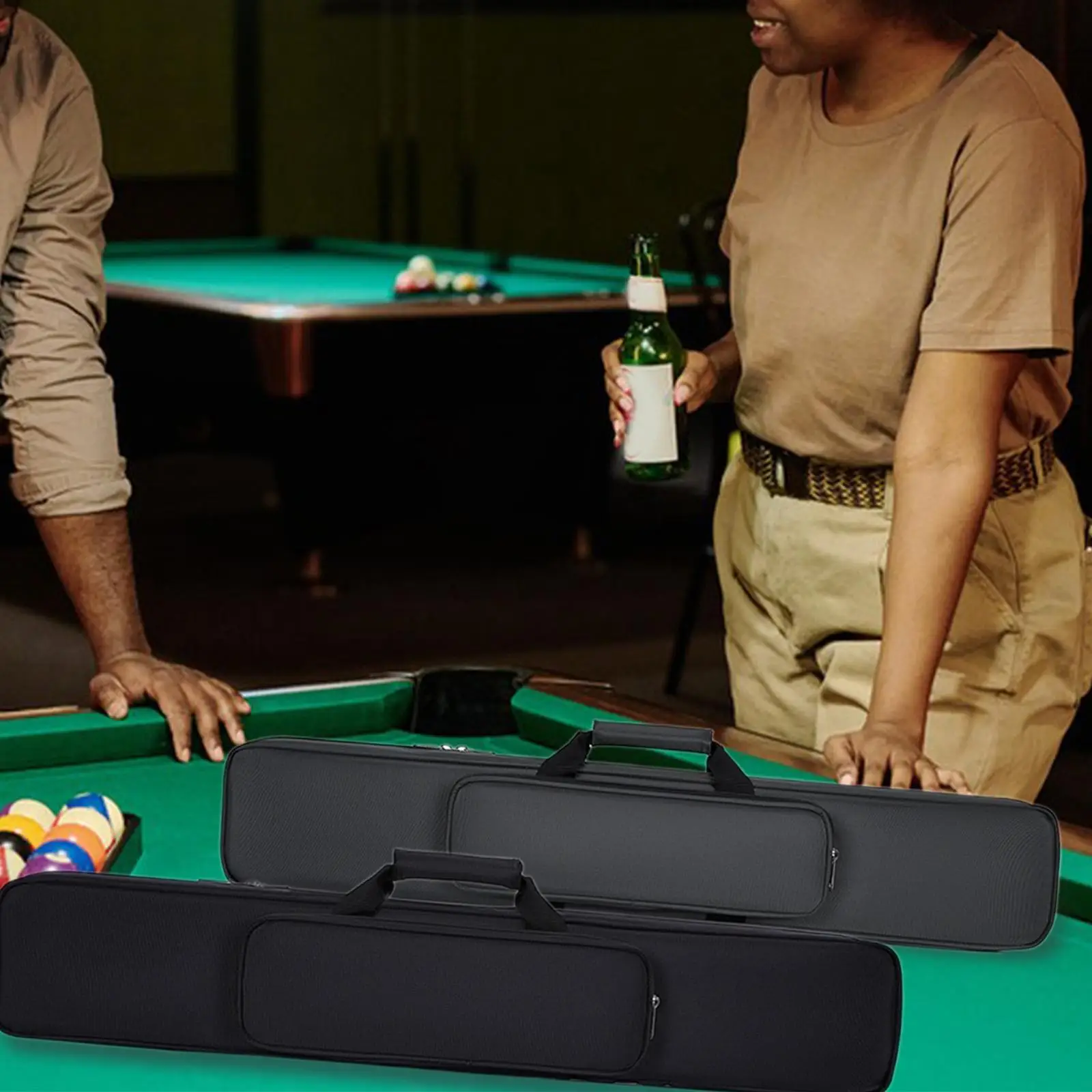 

Pool Cue Case Supplies Portable Carrier Protection Organizer Pool Cue Holder for Traveling Sports Training Snooker Men Women
