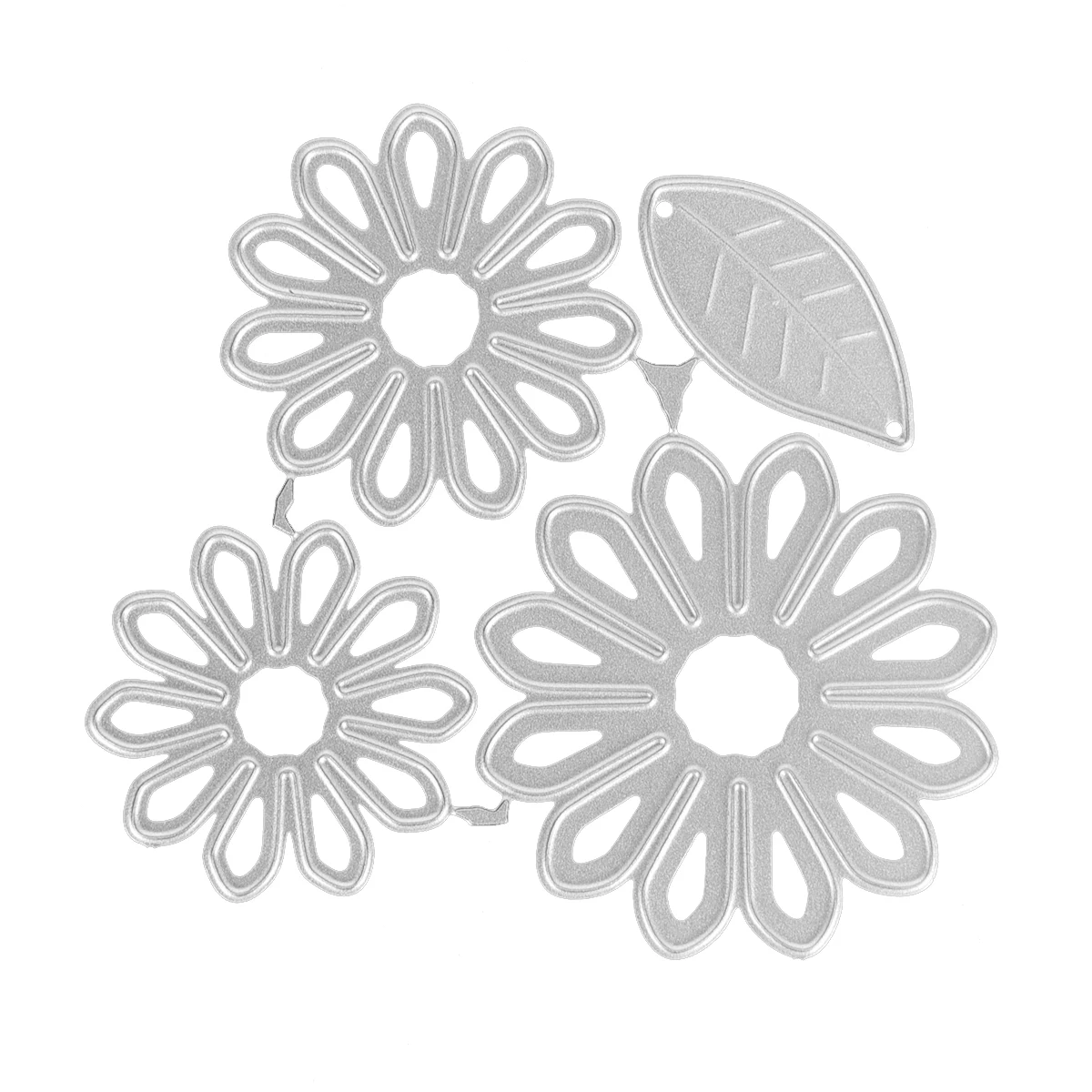 Metal Cutting Dies 4 Pcs Chrysanthemum and Leaf DIY Scrapbooking Album Decoration Embossing Paper Card Craft