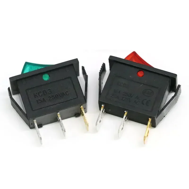 1/5/10pcs KCD3 Rocker Switch ON-OFF 2/3 Position 3 Pin Electrical Equipment  Light 16A 250V / 20A 125VAC Power Switches