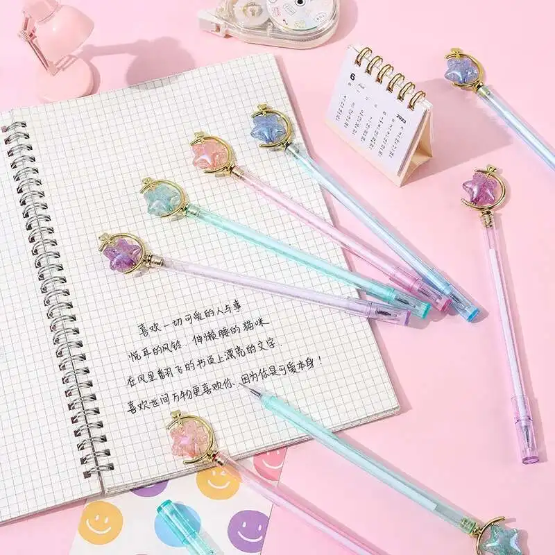 1 Stück Lytwtw's süße Kawaii-Stern-Kristall-Gel-Tintenstifte, Kawaii-Briefpapiermaterial, Büro, Schulbedarf, Geschenke, Gelstift – Detail 3