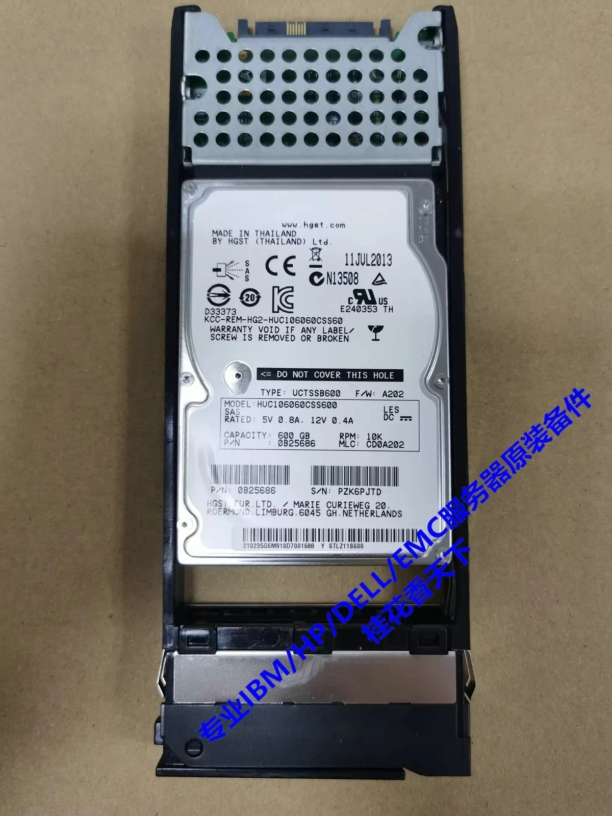 Verwendet für Huawei 0235G6M9 600G 10K SAS 2.5 Festplatte mit Test