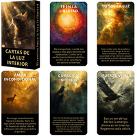 Oracle Deck Spanish, Spanish Tarot Cards, Inner Sunshine Oracle Cards, Healing Oracle Deck, Light and Love, 12x7cm