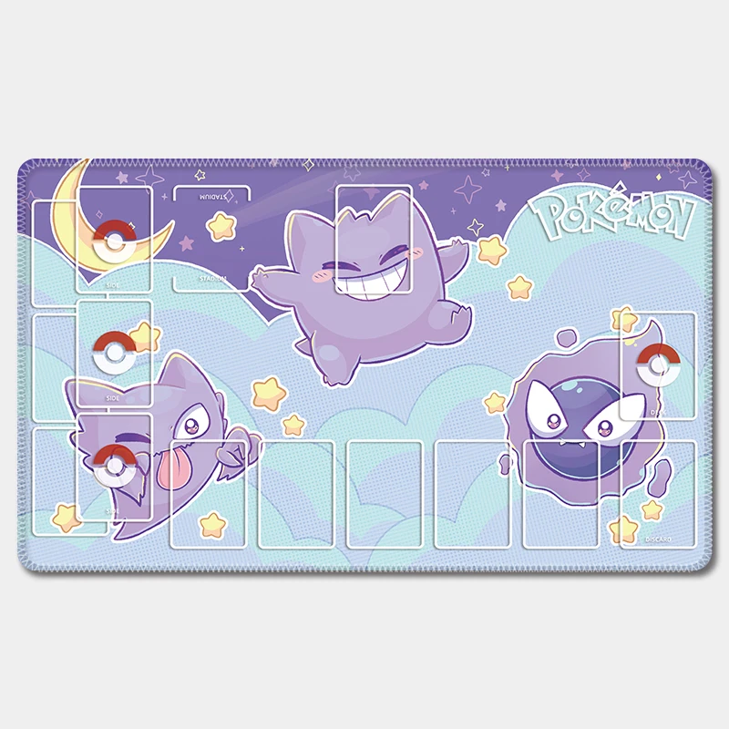 600X350X2Mm Diy Self Made Ptcg Mew Charmander Card Battle Mat Eeveelution Player Board Game Card Battle Table Mat Anime Gift