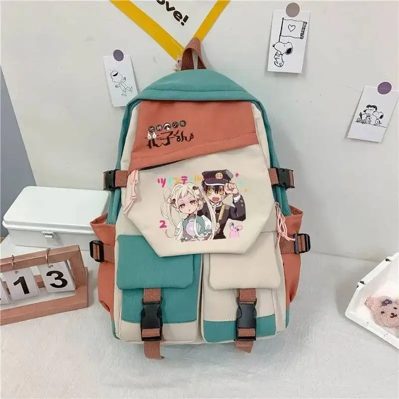 Juego de anime Negro Azul Rojo Jibaku Shounen Toilet-Bound Hanako-Kun Mochilas escolares para estudiantes Mochilas de gran capacidad
