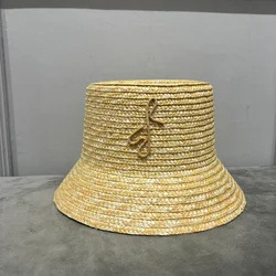2024 new arrival straw hat for women bucket hat Fashion Trend Lace Up Fisherman Hat Summer Outdoor Leisure Sunshade Hat