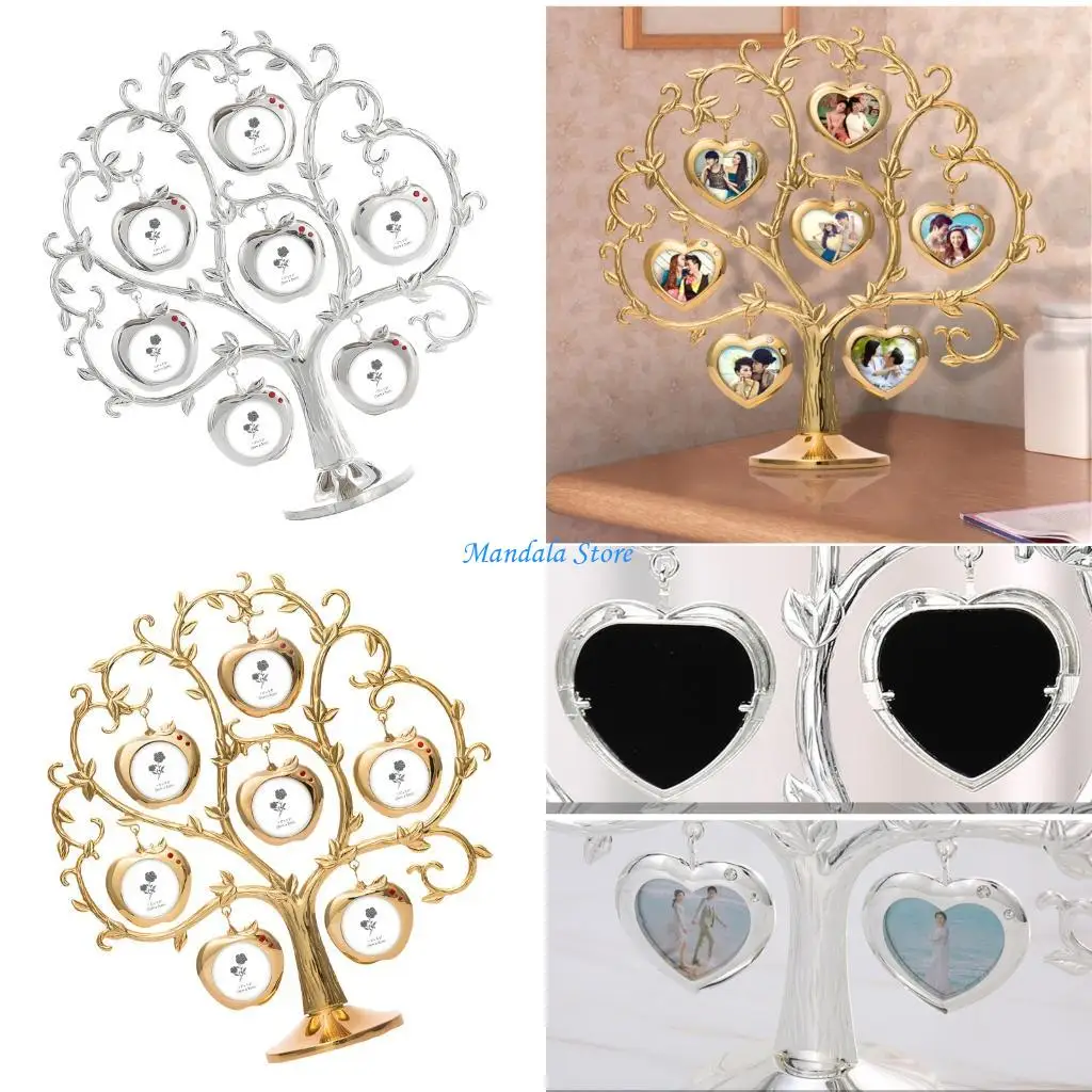 U2JC Family Tree Picture Frame Display with Hanging Picture Photo Frame Farmhouses Family Photo Frame for Bedroom Decors