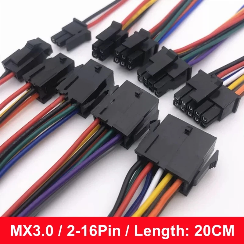 

MX3.0 Terminal wire Small 5557 Computer Connecting wire 2/4/6/8/10/12/14/16 Pin Male Female Docking cable