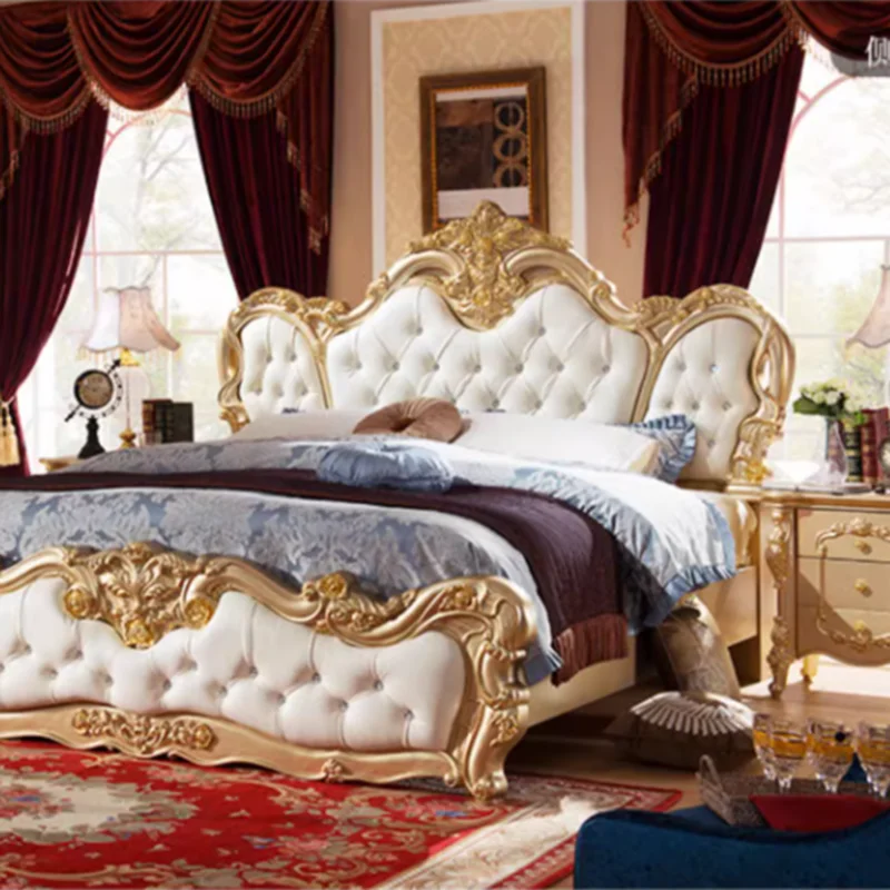 Princess Sleeping Massage Bed Wooden  King Size Baby Queen Children Bed European Design Girls Beliche Trendy Furniture