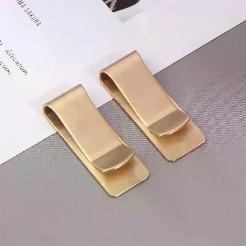 Stainless Steel Slim Pocket Men Design Money Clip Wallet Cash ID Credit Card Business Dollar Holder Brass Bill Clamp