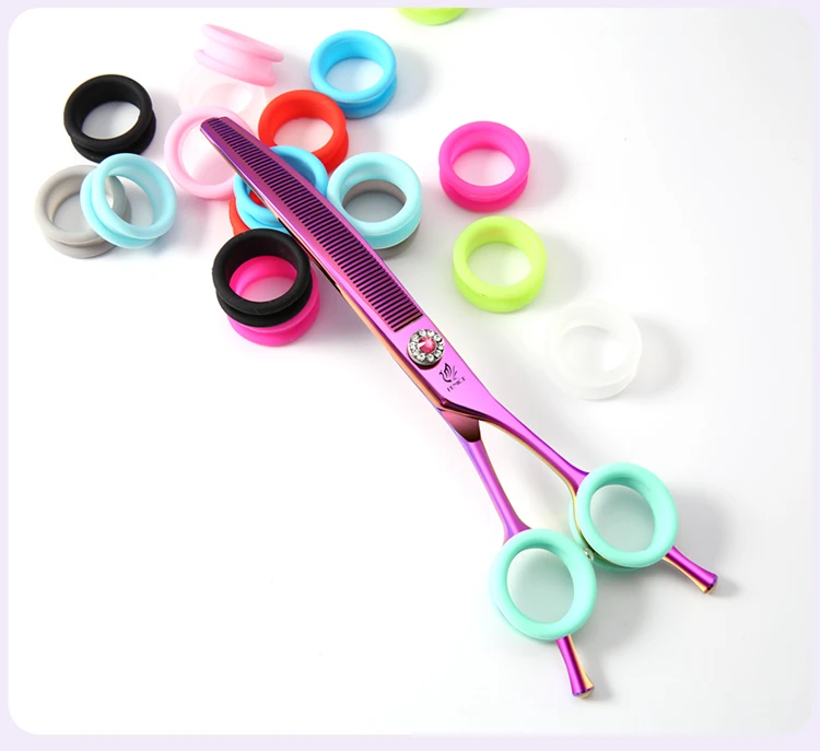 Fenice Pet Scissors Silicone Finger Rings Imported Soft Finger Non Slip Ring Beautician Finger Set Ultra Soft and Comfortable