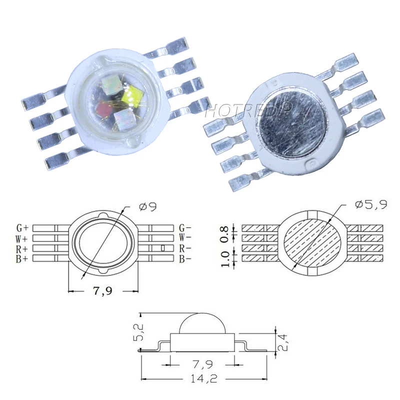 1-500pcs ledes RGBW diode12w Magas légnyomású levegő áram 8pin rgbw ledes Szalmaszál four-color 4x3w RGBWW 45mil Tengericső Eredet DIY számára ledes színpadon Világítás Gyöngyszem