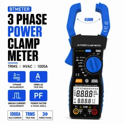 Digital Clamp Meter TRMS 9999 Counts Inrush Multimeter Auto Rang Ammeter Voltmeter Continuity Tester Measure AC DC Volt Amp Ohm