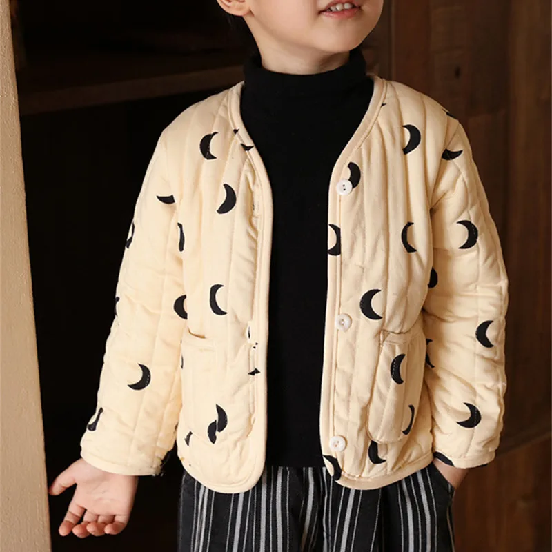 Boys Girls Fashion Coat Kids Padded Jacket Children Long Sleeve Winter Autumn Coat Baby Outerwear Clothing 1-7T