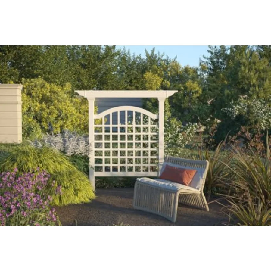 

Manchester White Vinyl Trellis 60 x 82 PVC Lattice Privacy Screen for Climbing Plants Vines, BPA Phthalate-Free, Durable Outdoo