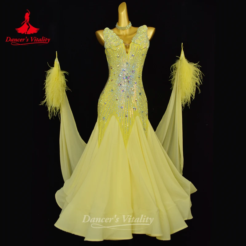 Costumes de danse modernes pour femmes, robe de concours de valse de danse de salle de bal personnalisée, vêtements de spectacle de salle de danse pour filles