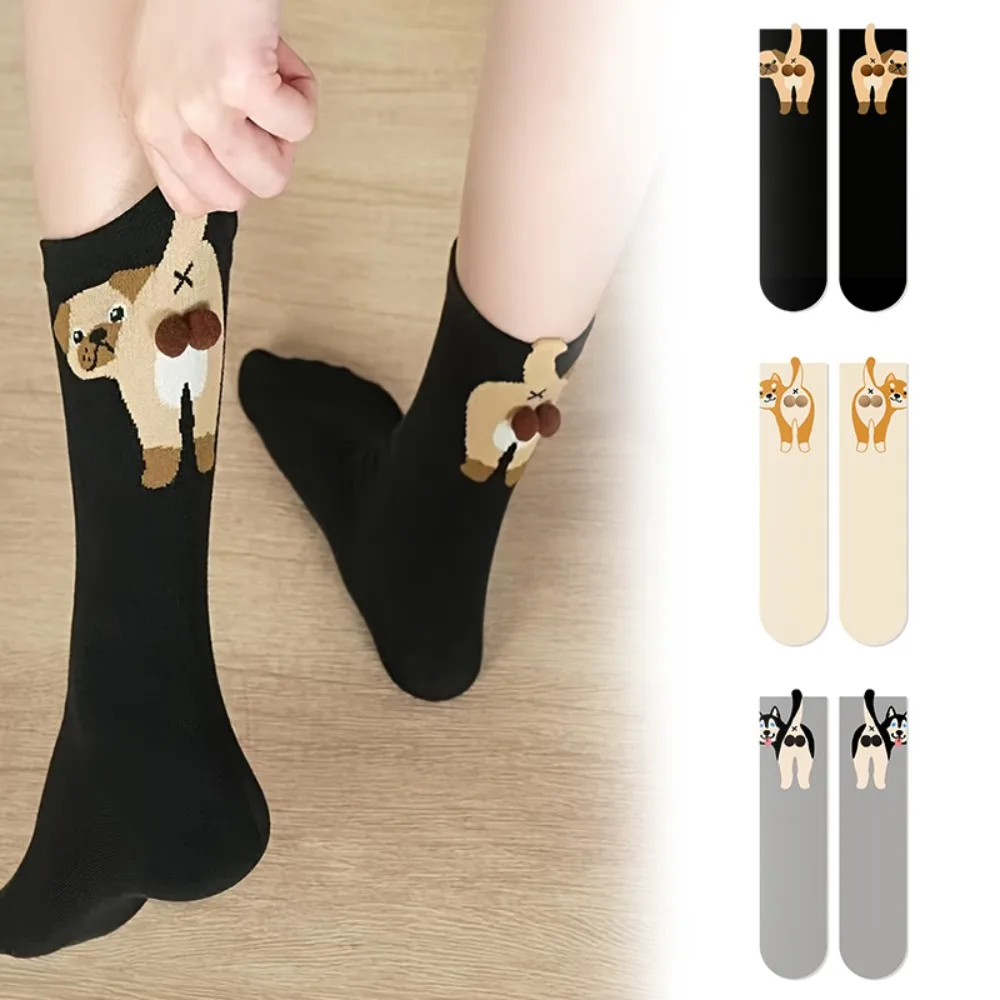 

1Pairs Cat & Dog Egg Cotton Socks Couple Socks Cat Balls Kawaii Hand Knitting Socks Cartoon Ginger Cat Tabby Creative Gift