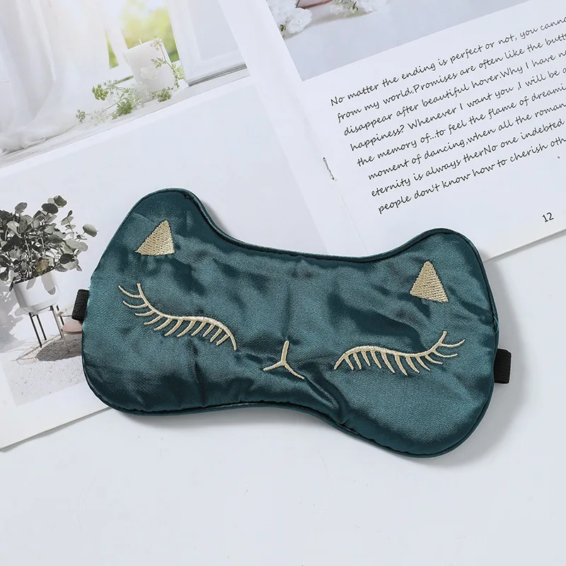 Imitated Silk Sleep Eye Mask Night Mask Eyes Cover Smooth For Women Men Fox Travel Relax Eyepatches Night Breathable Blindfold