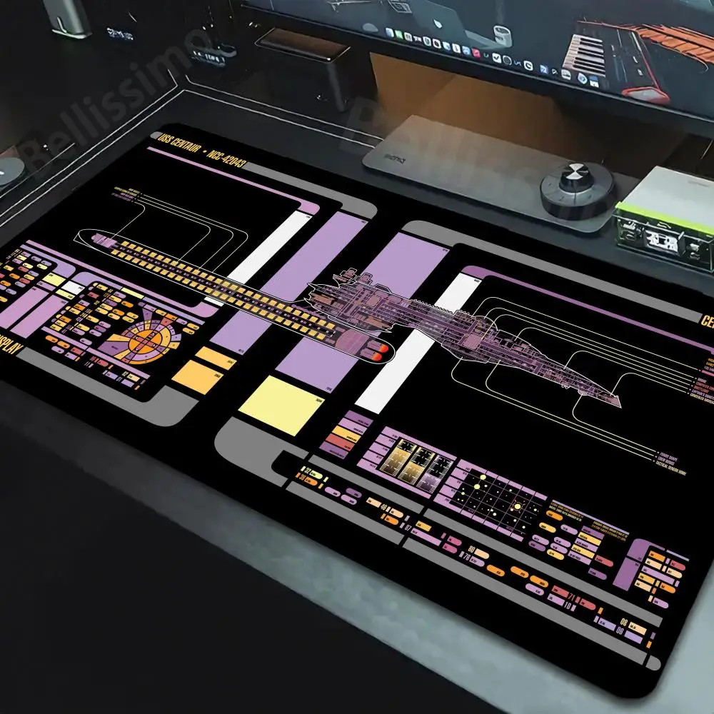 Starship Blueprint Pad Desk Pad Mouse Pad Gamer Computer Cabinet Star Trek Game Office Accessories Keyboard Anime Extended Large