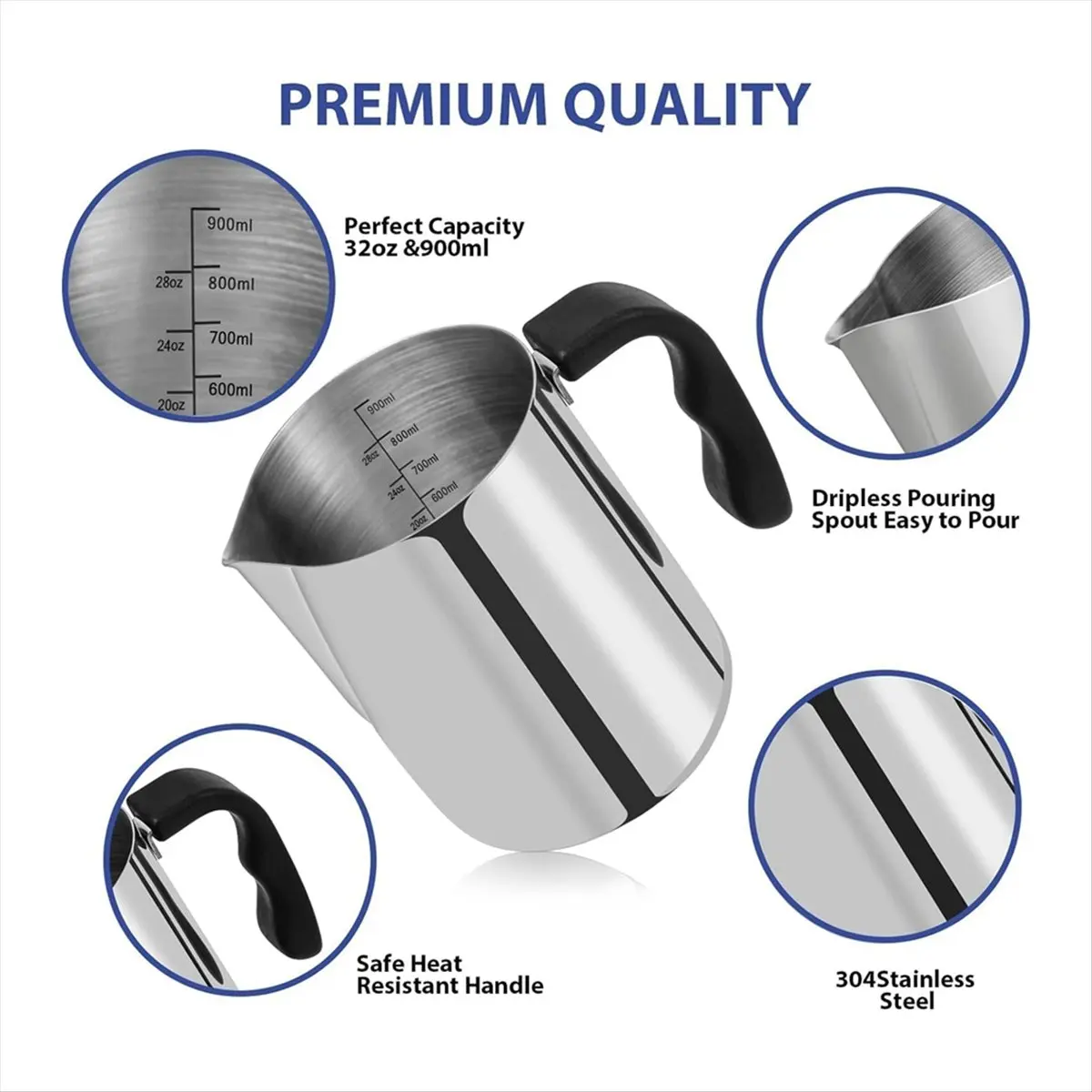 

[AT52] Плавильный котел из нержавеющей стали на 32 унции с носиком для заливки без капель и термостойкой ручкой для изготовления свечей