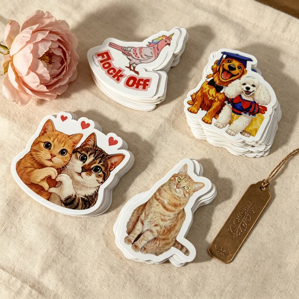 Waterproof PVC Custom Stickers 100Pcs, Die Cut Personalized Brand Logo Stickers, Multi-purpose Stickers  DIY Decor