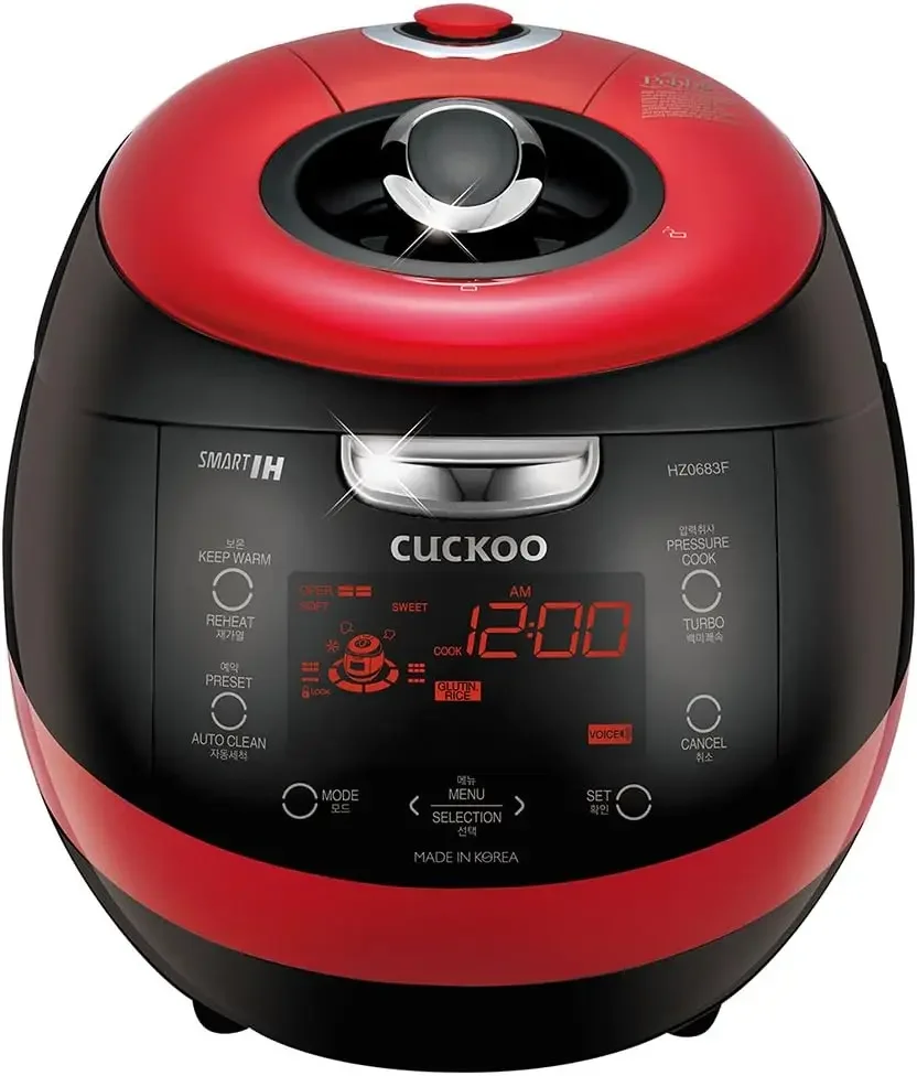 CUCKOO CRP-HZ0683FR |   Panela de arroz de pressão de aquecimento por indução de 6 xícaras (cru) |   13 opções de menu, limpeza automática, guia de voz