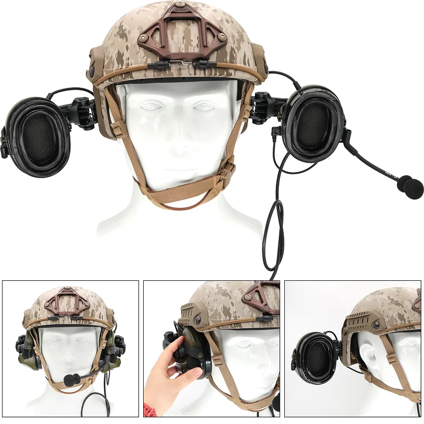 TAC-SKY Comta III Tactical Airsoft Sports Headphones Helmet Bracket Silicone Earmuffs Noise Reduction Pickup Shooting Headset