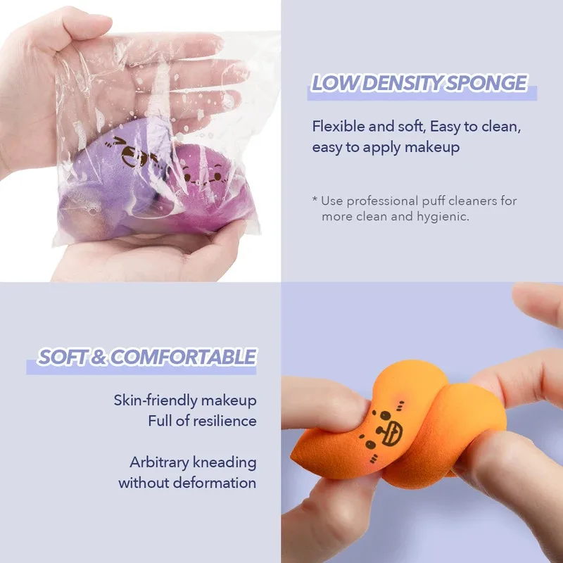 10 pçs/kit conjunto de esponja de maquiagem macio colorido cosméticos puff pó fundação ferramenta de beleza atacado feminino ferramenta de maquiagem de beleza