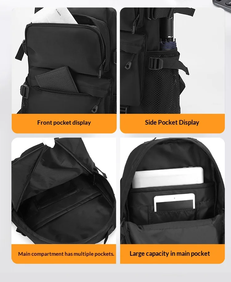Homefish 15,6-Zoll Laptop-Reiserucksack, Handgepäck für Flugreisen mit Schuhfach und Gepäckgurt zum Wandern – Detail 2