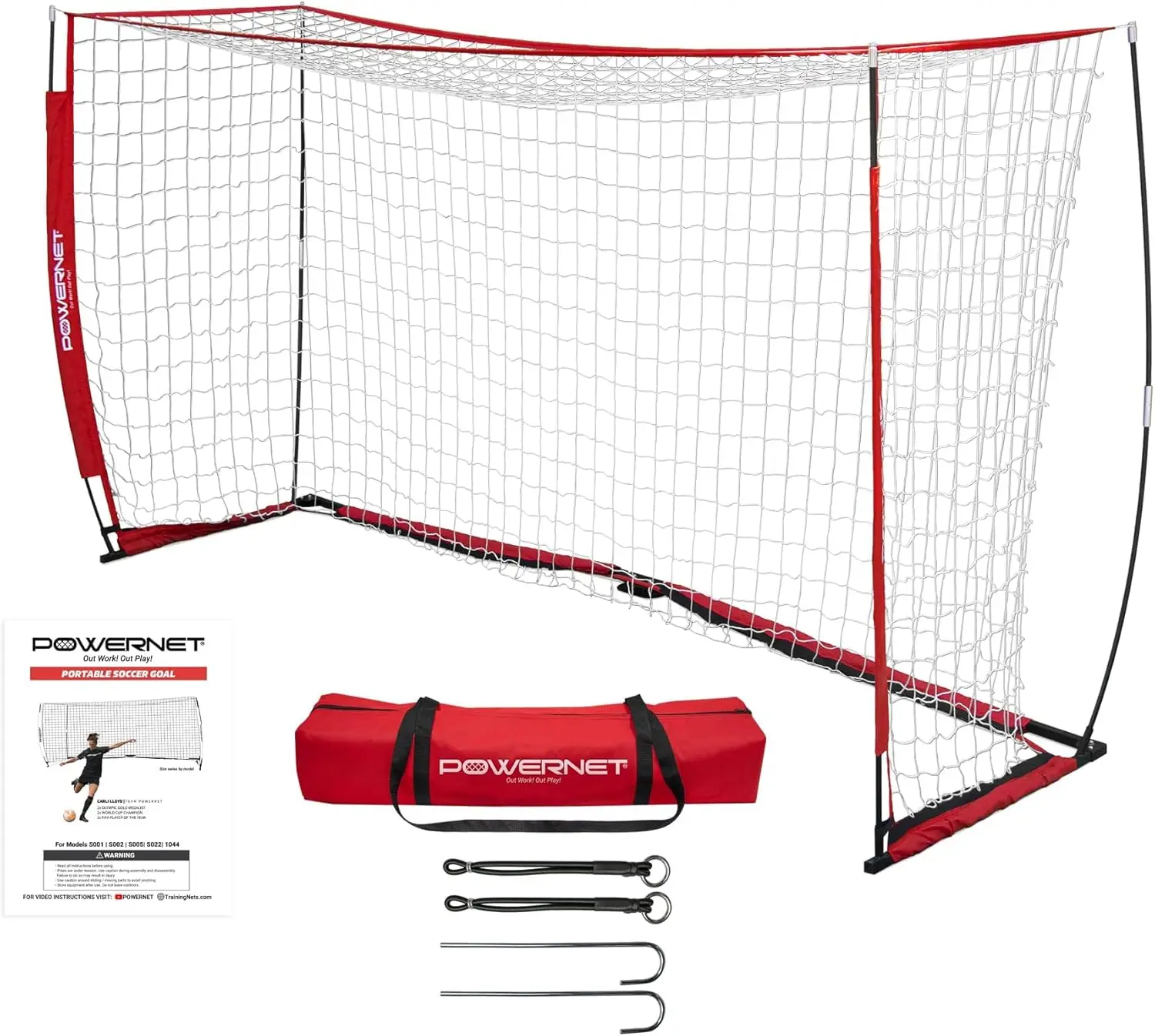

Portable Soccer Goal for Backyard, 3x2m Futsal Goal with Carry Bag, Quick Setup Pop-Up Training Net for Kids & Adults