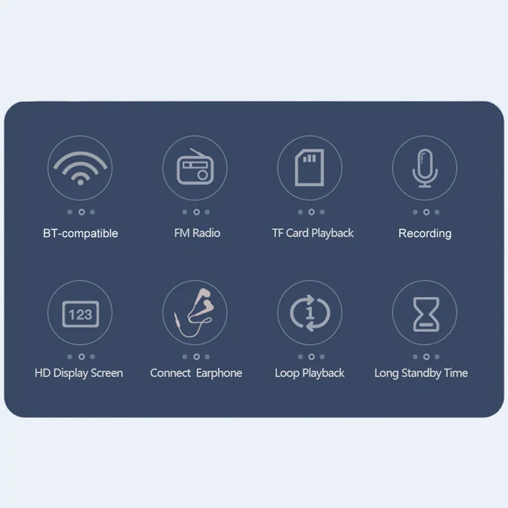 Reproductor de Radio FM portátil MP3/MP4, altavoces BT inalámbricos para exteriores de 1500mAh, Mini reproductor de música con sonido Hifi para viajes al aire libre y Camping