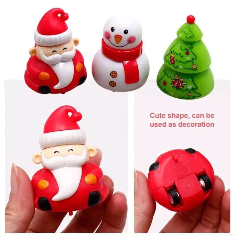 W3JF Giáng sinh đẩy trở lại đồ chơi đồ chơi sát bằng phương tiện chạy xe đồ chơi cho bé trai trẻ mới biết đi kéo xe trở lại