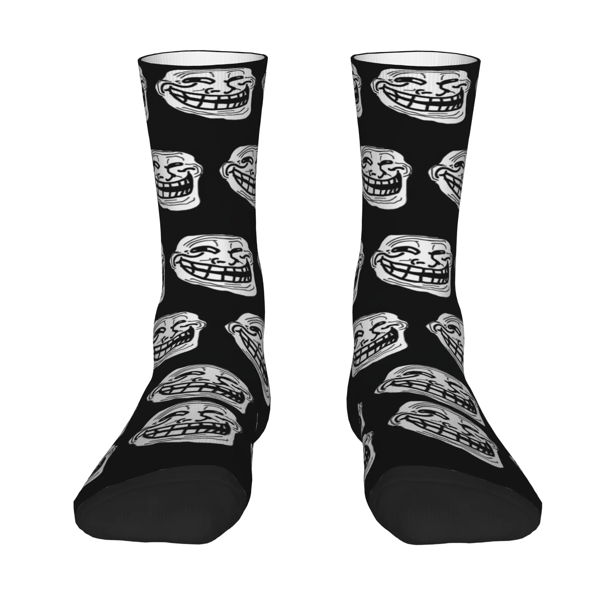 Trollface Rage Comic Meme Image Of A Character Stockings Casual Socks Spring Anti Skid Socks Adults Men Running Soft Socks