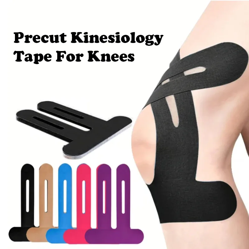  6 Stück Professionelles Vorgeschnittenes Kinesiologie-Tape Wasserdichtes Atmungsaktives Knie-Tape für Basketball Laufen Muskelunterstützung Athletisches Tape