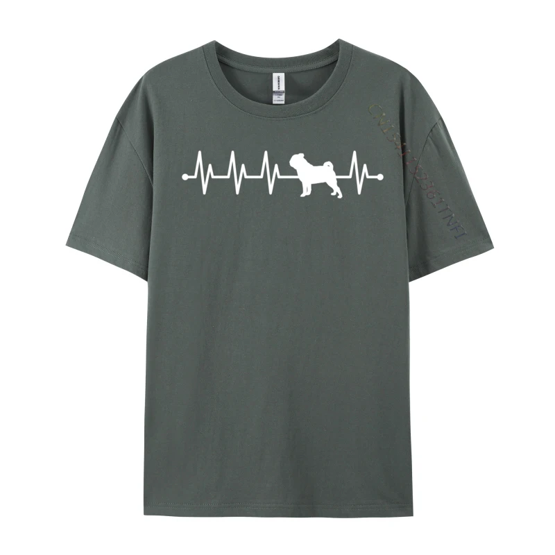 Pug Heartbeat Ecg Pulse Carlin Carlino For Dog Owners Heartbeat Faddish Tops Shirts Premium T-Shirt For Men 3d Printed Tshirts