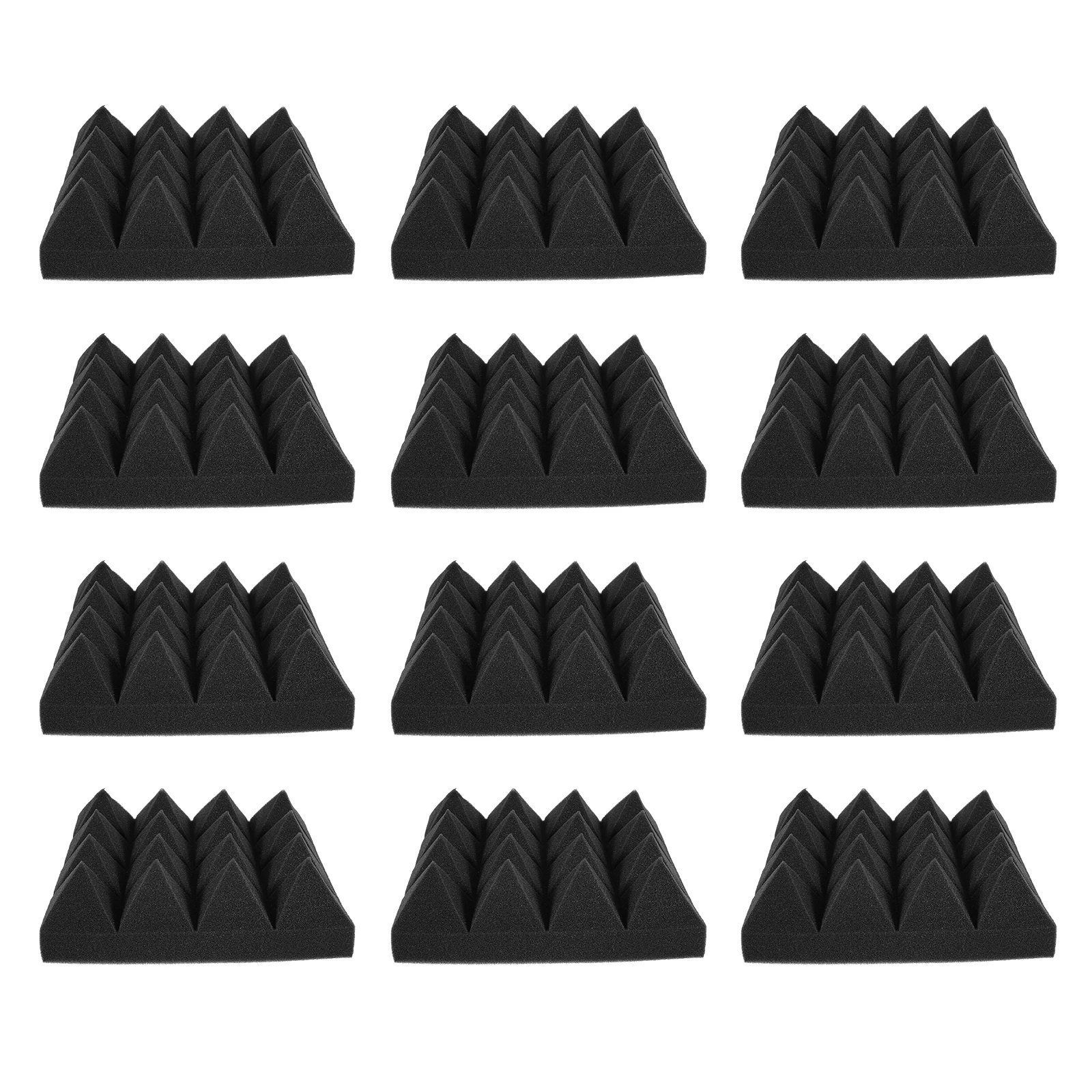 

12pcs Sound Insulation Cotton Foam Wall Panels Soundproofing Boards Chamber Absorption Noise Reduction