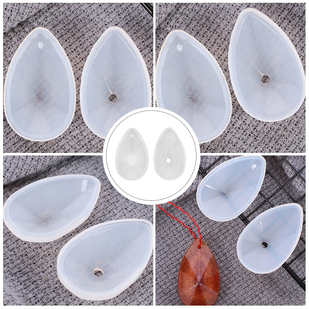 

2 set 2 Sets Silicone Pendant Molds Hanging Ornament Diy Manual For Creative Crystal Epoxy Jewelry Pendant Making