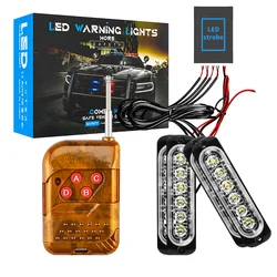 24 LED Strobe Light Wireless Car Emergency Flashing Light Car LED 12V 24V Trailer Truck Strobos Warning Light Auto Diode Lamp