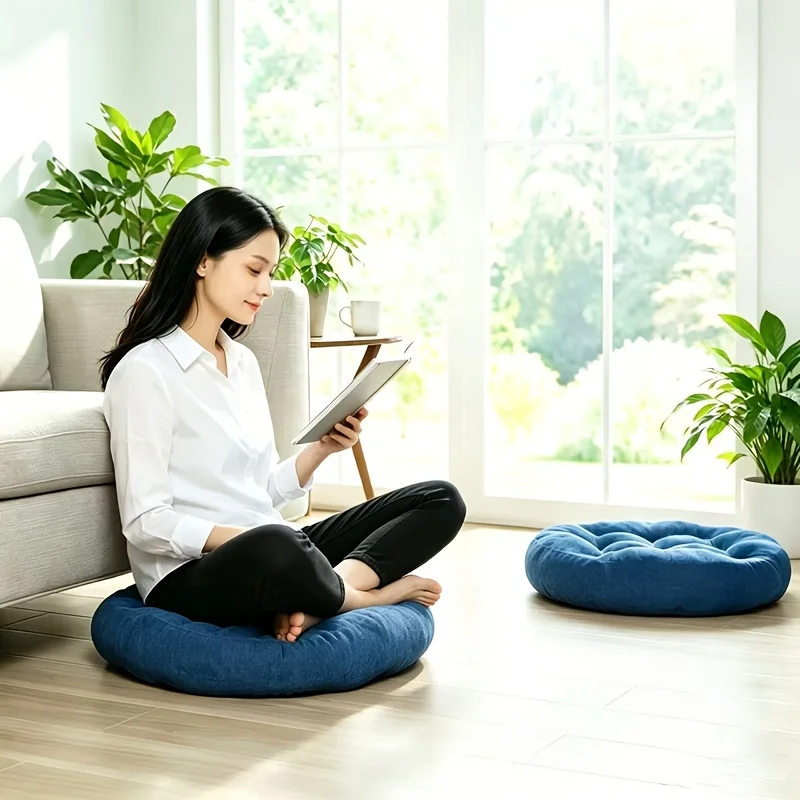 Japanese-style Floor Cushion, Outdoor Cushion, Thickened Round Zafu Cushion, Meditation Cushion, Yoga Cushion,