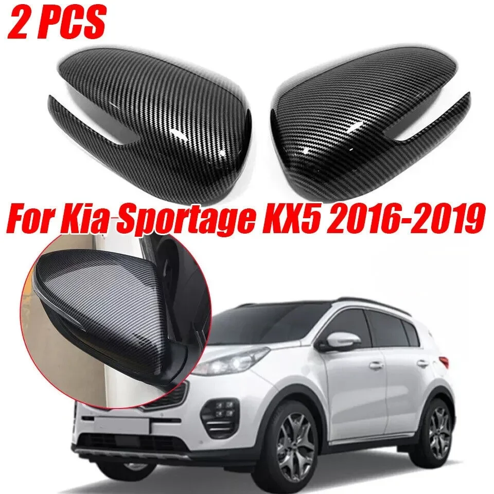 

Новые 2 боковых зеркала из углеродного волокна, сменные колпачки для Kia Sportage KX5 2016-2019