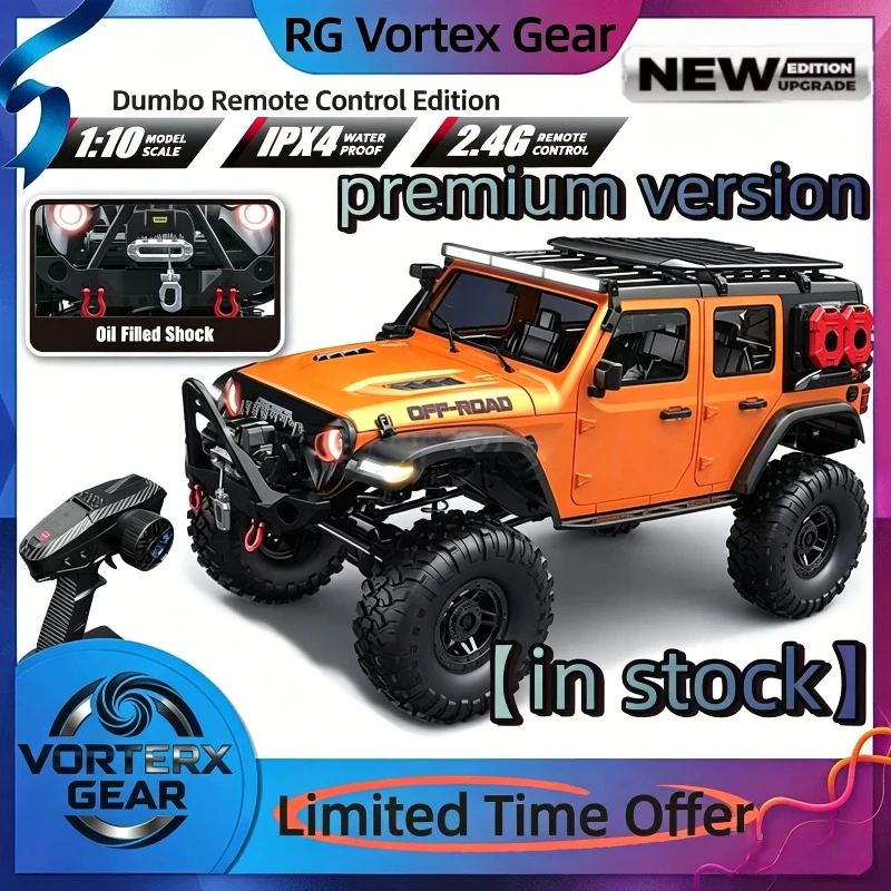 【in stock】Hot 1:10 Remote Control Car High-End Version Full Proportion Off-Road Climbing Car Dumbo Remote Control Electric Winch