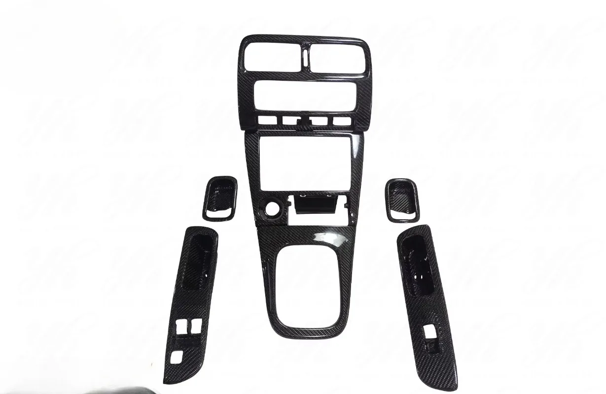 For 240SX S14 S14A Carbon Fiber Interior Trim Carbon Fiber Interior Set 7 PCS High Temperature Resistance Easy Installation