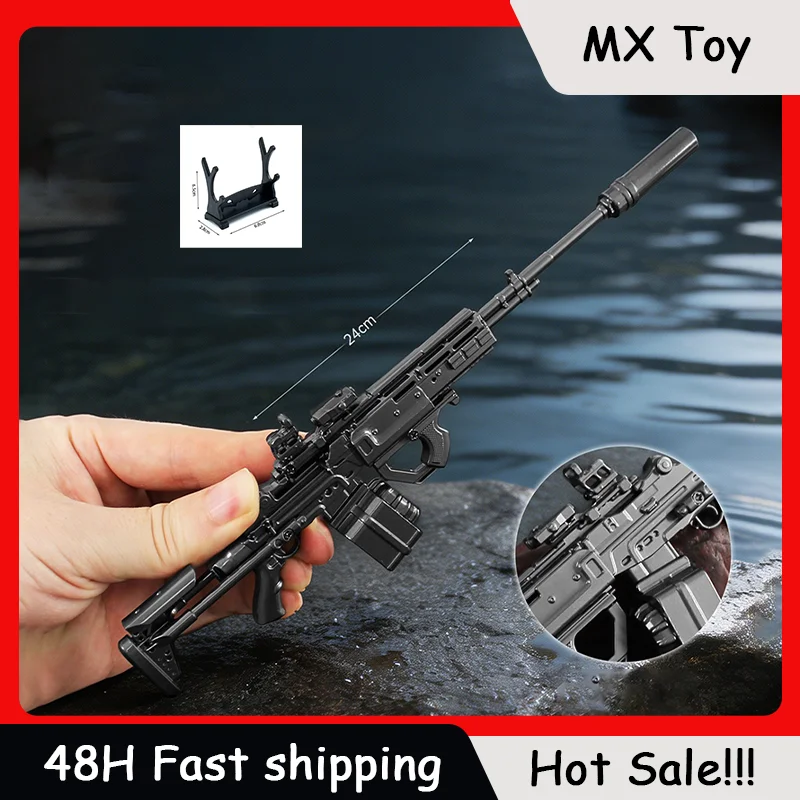 

24cm Delta Force Game Peripherals Detachable Gun Model Rifle Alloy Toy Action Figure Metal Desktop Ornament Gifts Collections