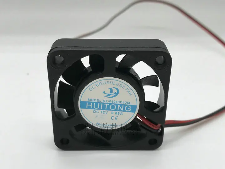 

HUITONG HT-04010D12M DC 12V 0.08A 40x40x10mm 2-Wire Server Cooling Fan