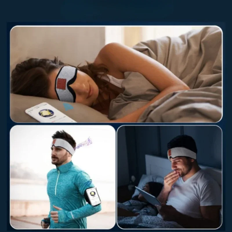 2024new Pattern Bluetooth Music Eye Mask Cross-border Amazon Hot Item Light Blocking Answering Calls Intelligent Sleep True 3D