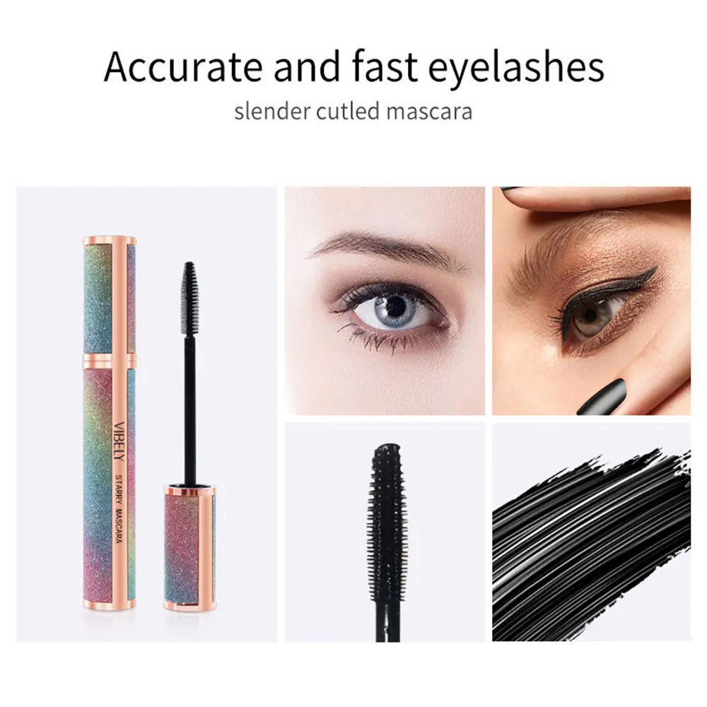 4D Brilliant Starry Sky Black Mascara Slim, Thick, Curled, Waterproof, Long lasting, Non Staying Mascara