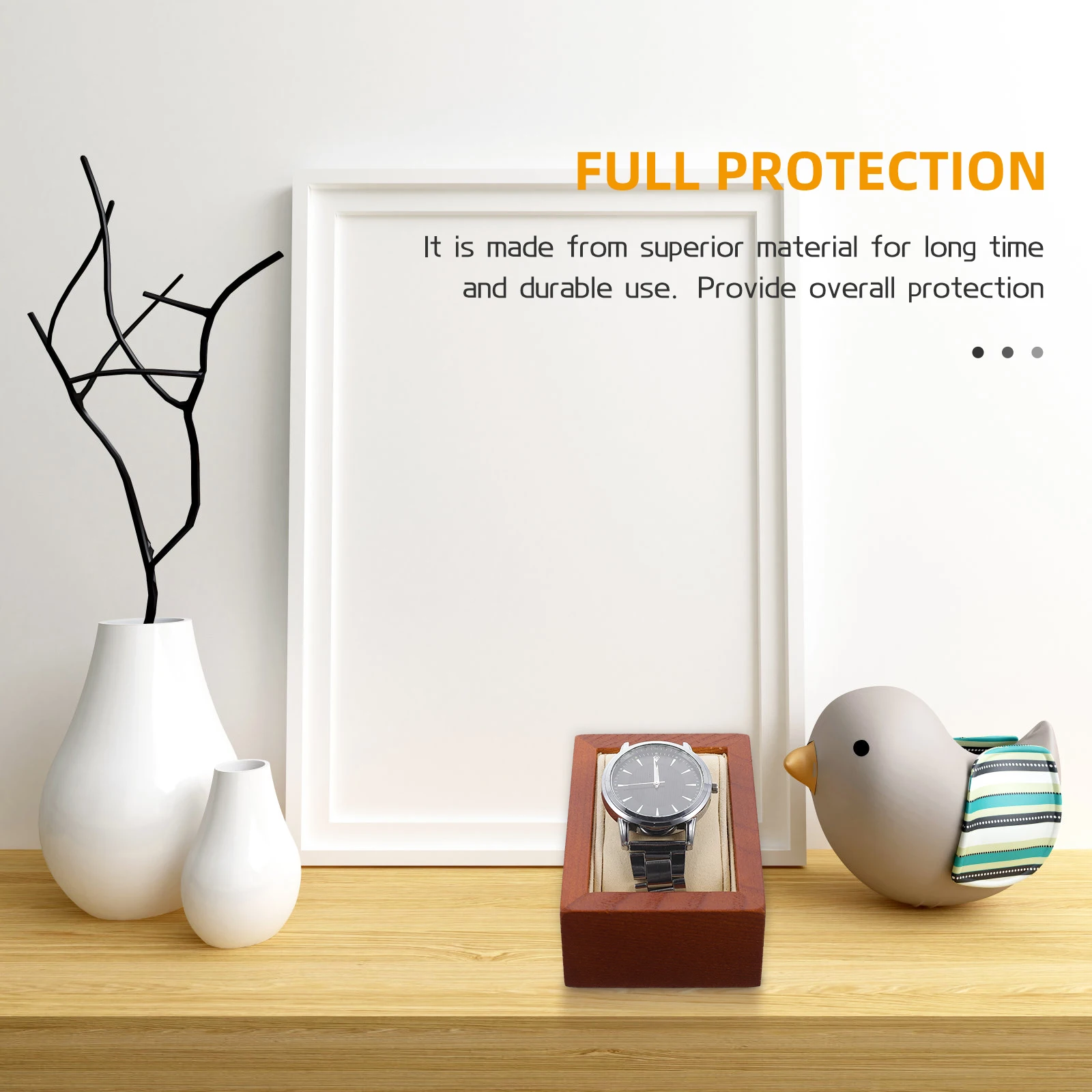 

Wooden Watch Display Box Wristwatch Holder Multi-Use Stand Durable Wear-Resistant Storage Organizer Home Decor Pillow Design